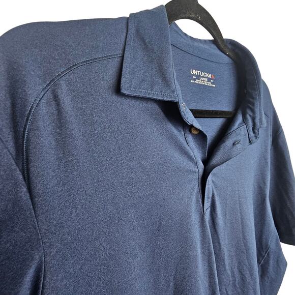 Untuckit Mens Polo Shirt Business Casual Preppy Size L Stretch Comfort Pullover - Picture 5 of 7